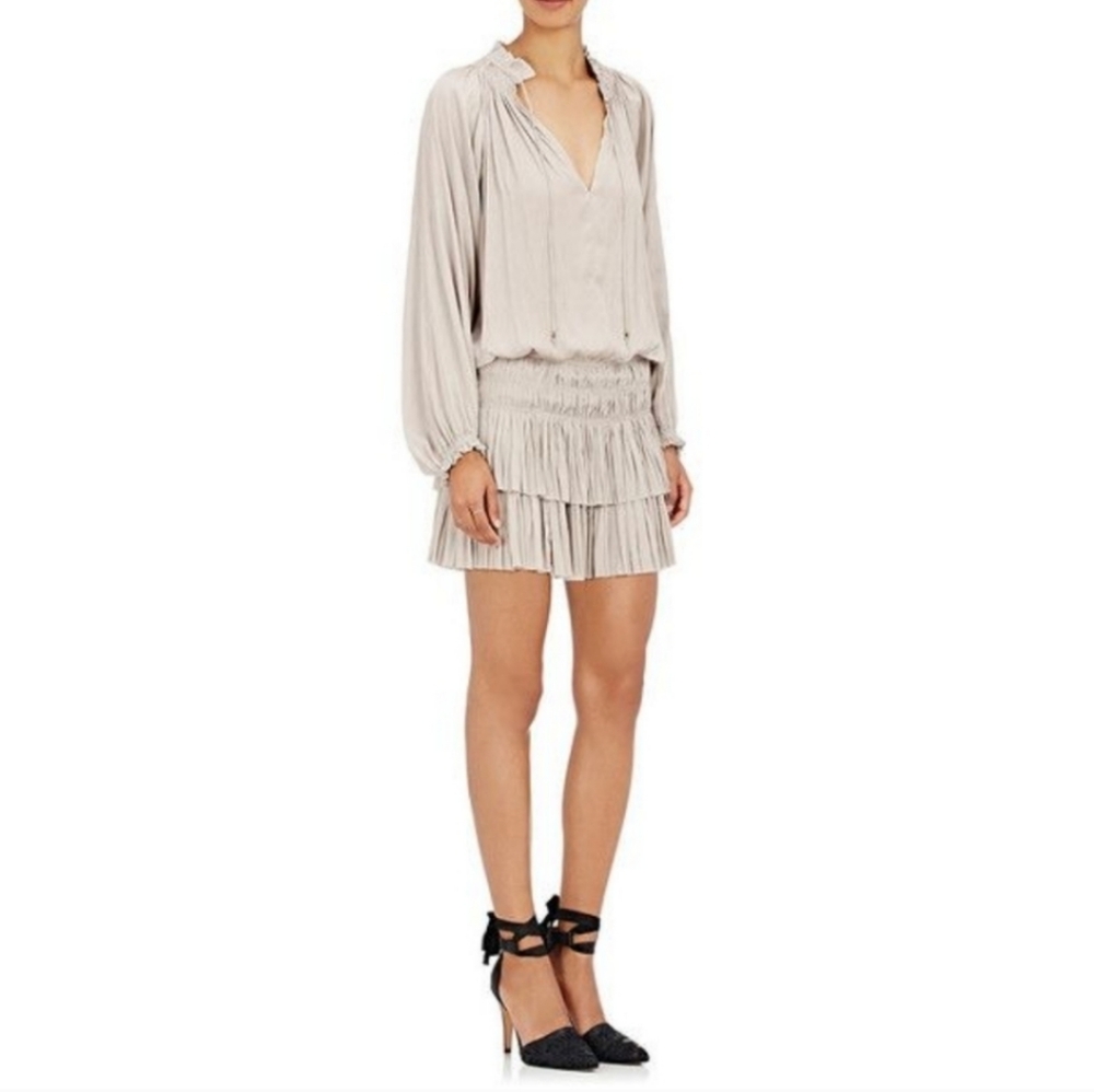 Reset by Jane Lana Smocked Details Long Sleeve Tie Mini Dress‎